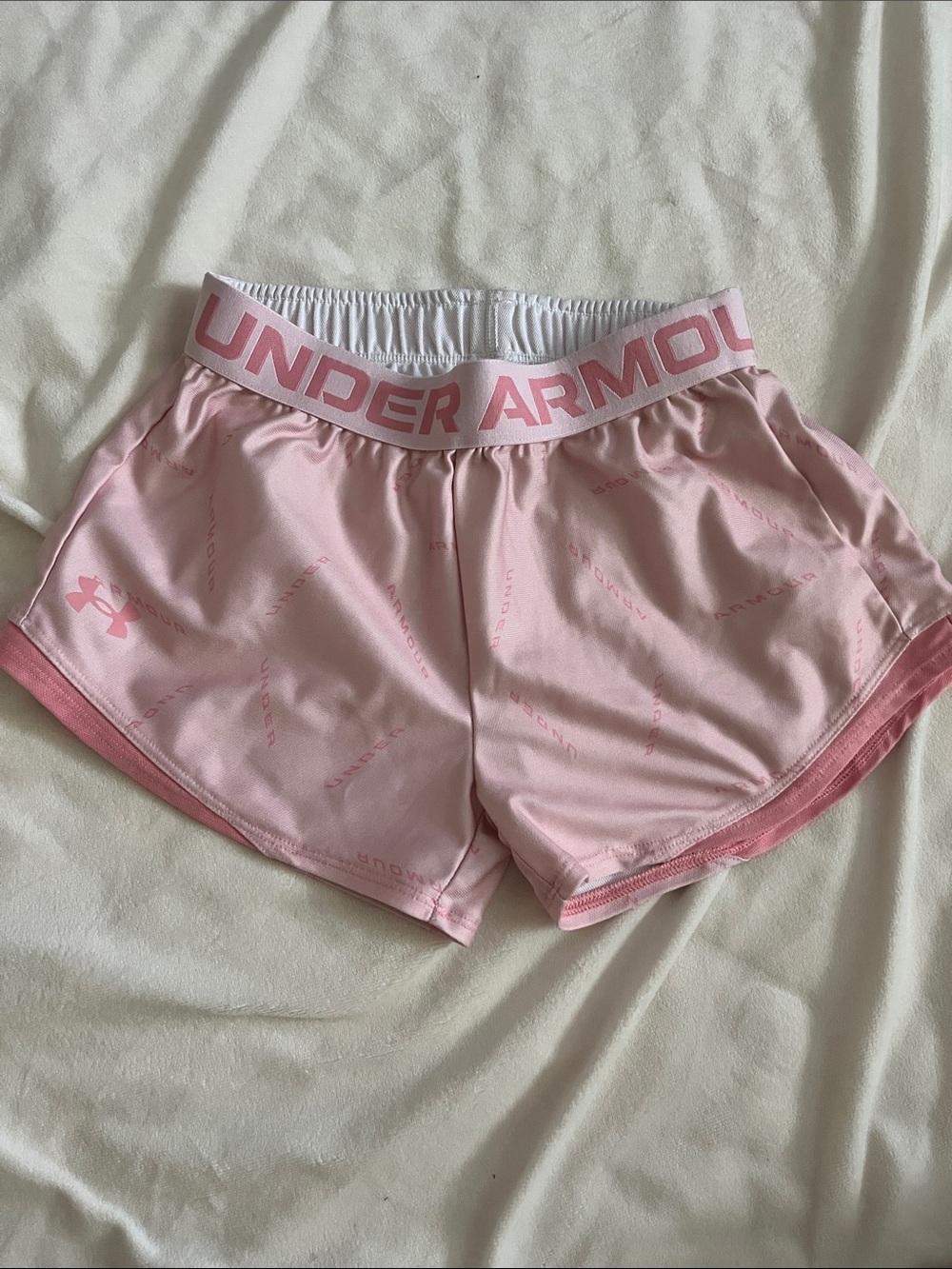 Under Armour Light Pink Kids Athletic Shorts